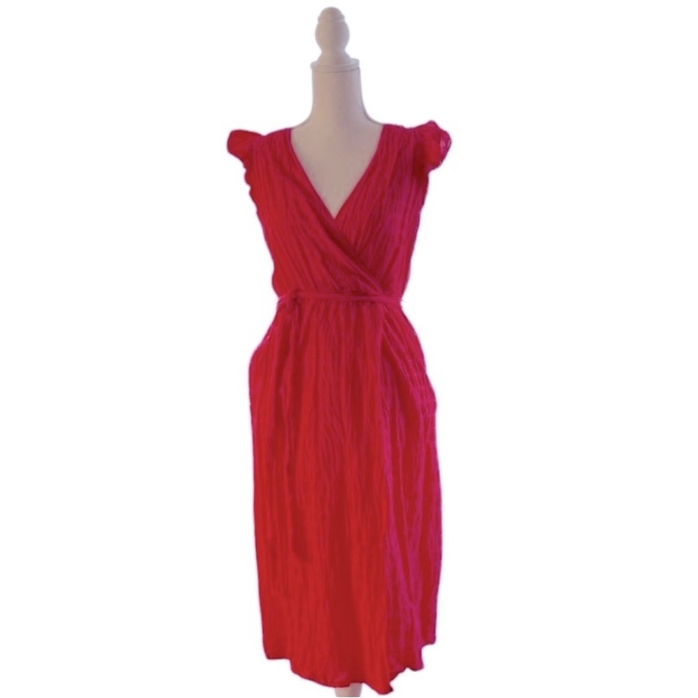 A New Day V-Neck Flutter Sleeve Midi Dress nwt